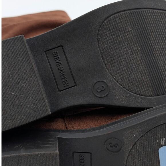 Steve Madden Kids' Jcecee Ruched Slouched Cognac Suede Boot Brown Size US3 EU34 - Picture 11 of 12